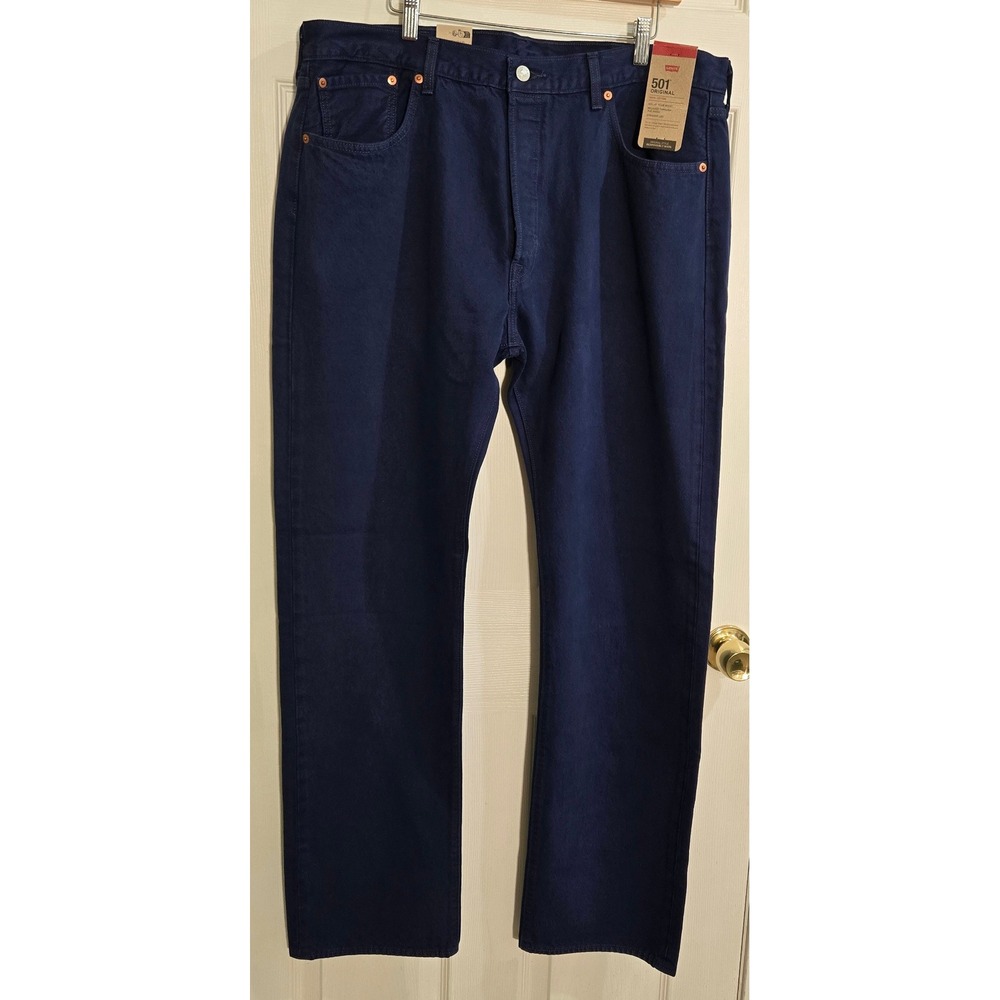 Levis 501 Original Fit Jeans Mens 38x34 Indigo Blue Cotton Straight 005013547